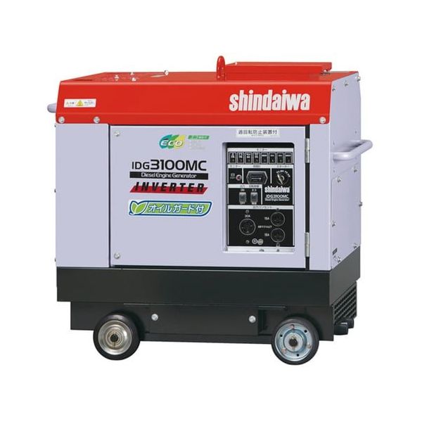 インバータ発電機 発電機定格電圧(V):単相100 発電機周波数(Hz):50/60 発電機定格出力(kVA):3.1 IDG3100MC（直送品）