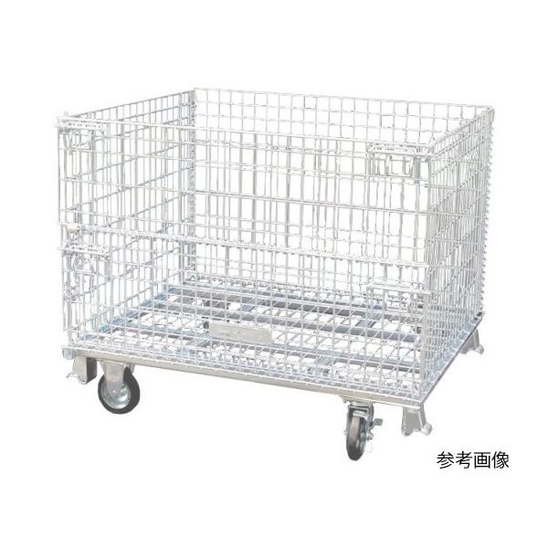 サンキン パレット コイルタイプ 1000×800×950mm(金網ピッチ50×100mm)キャスター付 1255SCS3S 1台（直送品）