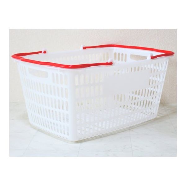 大和産業 買い物かご ナチュラル把手レッド 5個入 SL-20 1セット(5個) 65-5552-68（直送品）