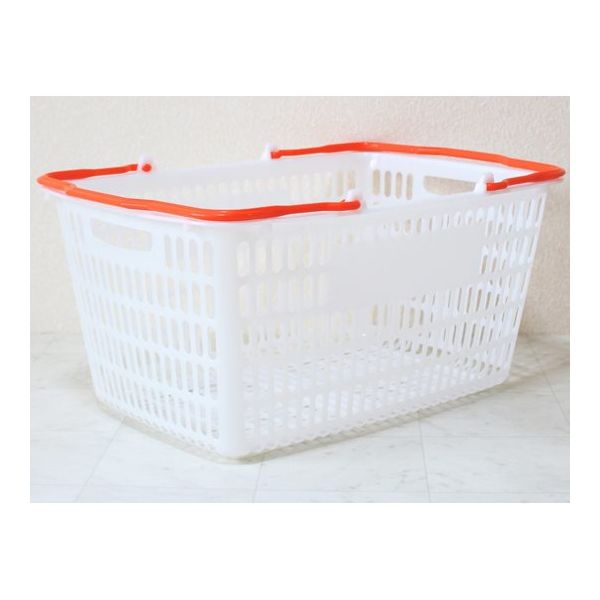 大和産業 買い物かご ナチュラル把手オレンジ 5個入 SL-20 1セット(5個) 65-5552-69（直送品）