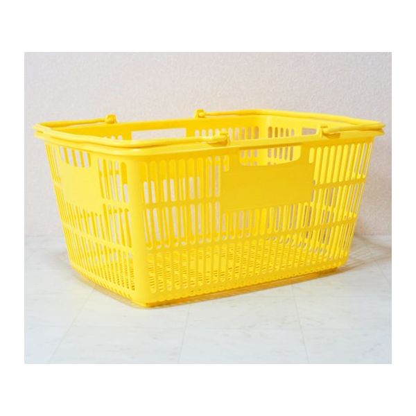 大和産業 買い物かご イエロー 5個入 SB-33 1セット(5個) 65-5552-73（直送品）