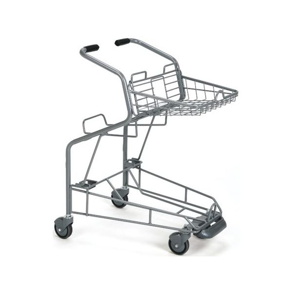 大和産業 3個載せショッピングカート シルバー W566×D697×H925mm PY983AE-C100 1台 65-5646-98（直送品）