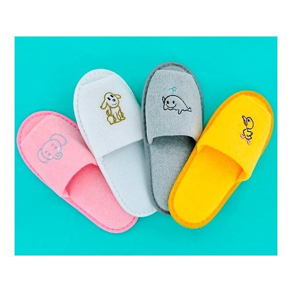 トータス 子供用スリッパ 4色刺繍 1箱(200足入) Y011 1箱(200足) 63-7051-29（直送品）