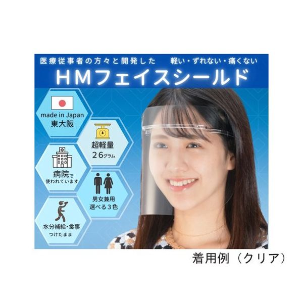 ミノル化学工業 HMフェイスシールド ブラック 1セット (フレーム1個+替シールド5枚) hmfs_black_1set（直送品）