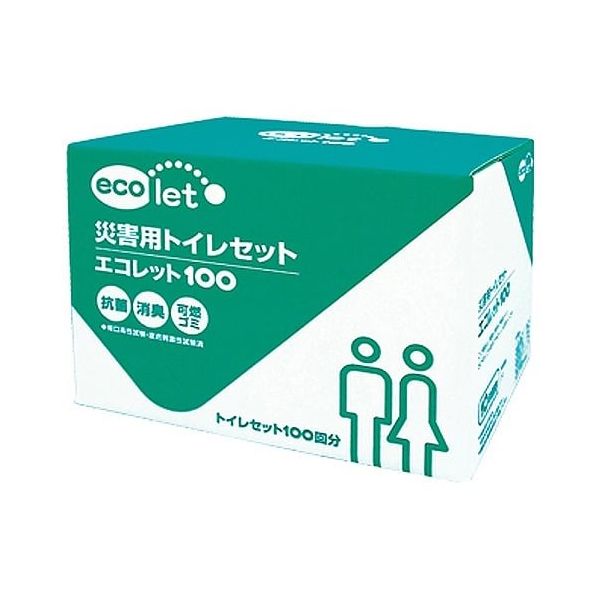アズワン 災害用トイレ エコレット100 100回分×4箱入 65-1844-20 1ケース(4箱)（直送品）