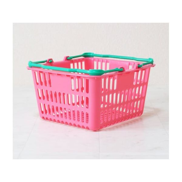 大和産業 買い物かご ピンク×グリーン 5個入 SL-1 1セット(5個) 65-5552-32（直送品）