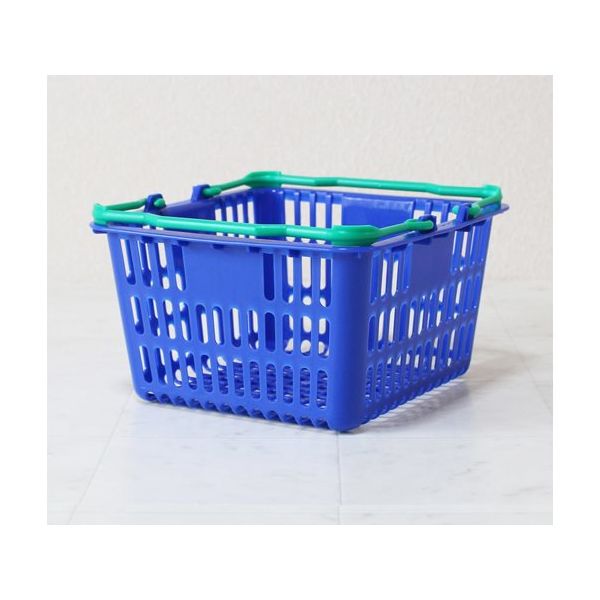 大和産業 買い物かご ブルー×グリーン 5個入 SL-1 1セット(5個) 65-5552-33（直送品）