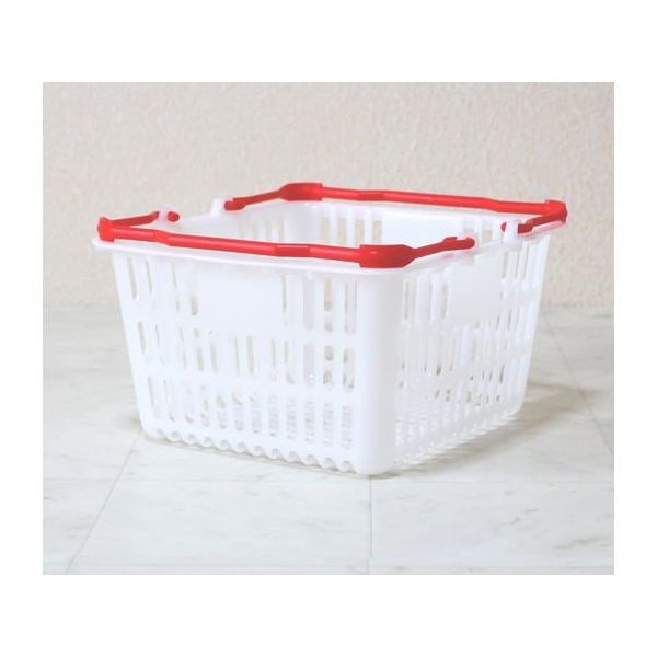 大和産業 買い物かご ナチュラル把手レッド 5個入 SL-1 1セット(5個) 65-5552-34（直送品）