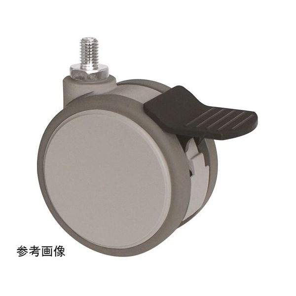 東海キャスター 双輪キャスター φ75 自在ストッパー付 ネジ式 (大)レバー F075N12SDP1.25L-14 1個（直送品）