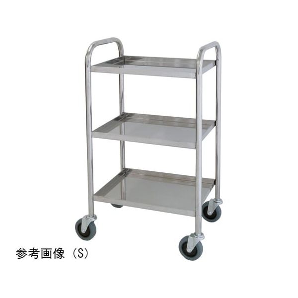 スギモト産業 ステンレスワゴン(天板四方立ち上がり・3段)M W600×D450×H800mm 完成品 OA-33CM 1台（直送品）