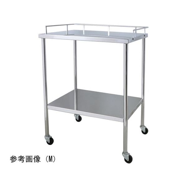 スギモト産業 ステンレス器械卓子(天板三方柵付・2段)L W750×D450×H750mm 完成品 OA-12L 1台 67-5758-32（直送品）