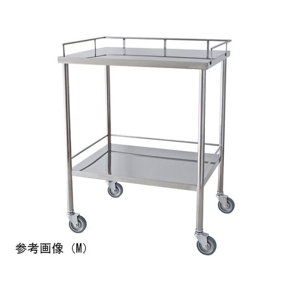 スギモト産業 ステンレス器械卓子(天板三方柵付・2段)S W450×D300×H750mm 完成品 OA-14S 1台 67-5758-36（直送品）