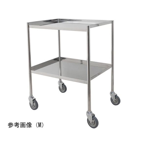 スギモト産業 ステンレス器械卓子(天板三方立ち上がり・2段)M W600×D450×H800mm 完成品 OA-26AM 1台（直送品）