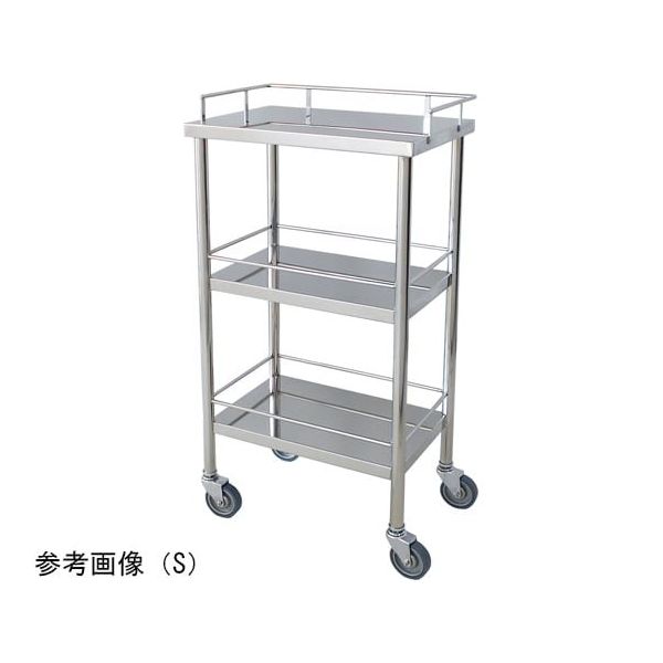 スギモト産業 ステンレス器械卓子(天板三方柵付・3段)L W750×D450×H850mm 完成品 OA-15L 1台 67-5758-49（直送品）