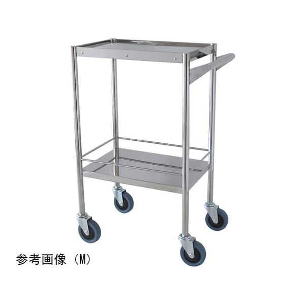 スギモト産業 ステンレス器械卓子(天板あて板付・2段)片側押手付き M W450×D300×H800mm 完成品 OA-17CM 1台（直送品）