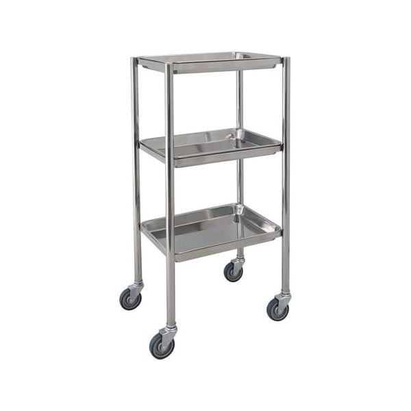 スギモト産業 トレー付ステンレスワゴン(3段)W455×D315×H910mm 完成品 OA-22A 1台 67-5758-56（直送品）