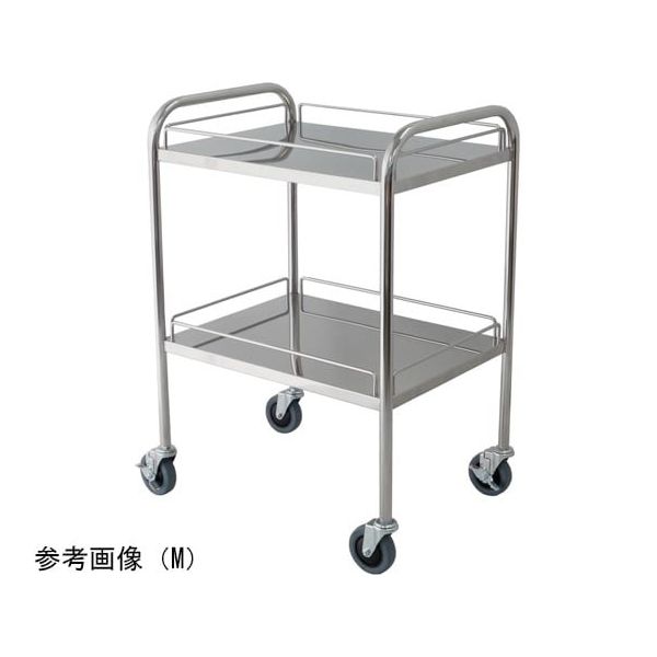 スギモト産業 ステンレスワゴン(天板四方柵付・2段)M W600×D450×H800mm 完成品 OA-32DM 1台 67-5758-57（直送品）