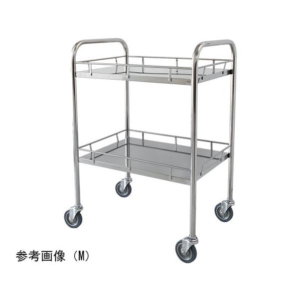 スギモト産業 ステンレスワゴン(天板四方柵付・2段)M W600×D450×H800mm 完成品 OA-33M 1台 67-5758-59（直送品）