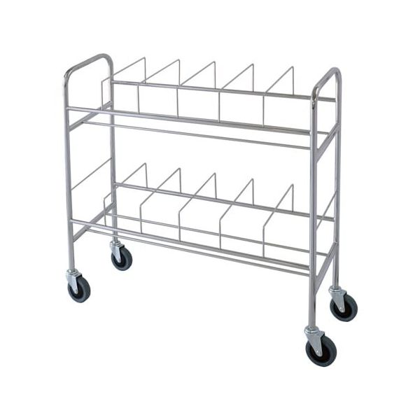 スギモト産業 カルテワゴン(ブックワゴン) ステンレス製 W975×D320×H970mm MーA 完成品 OD-41M-A 1台（直送品）