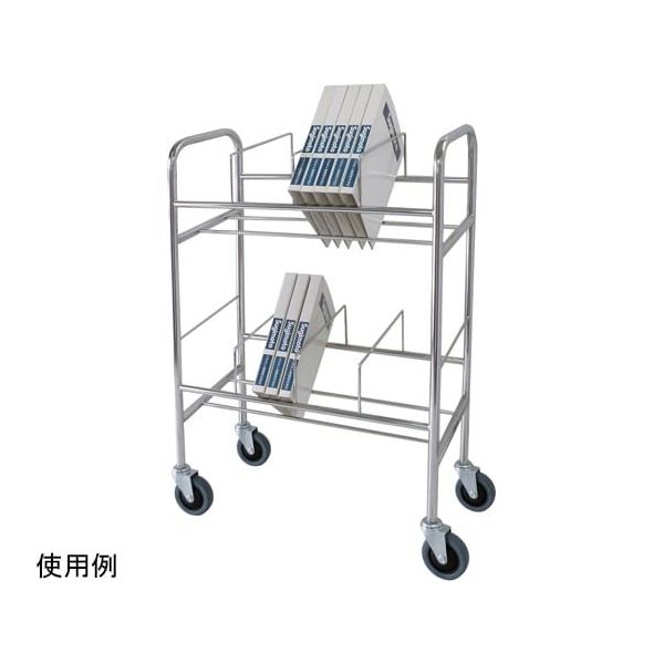 スギモト産業 カルテワゴン(ブックワゴン) ステンレス製 W665×D320×H970mm SーA 完成品 OD-41S-A 1台（直送品）