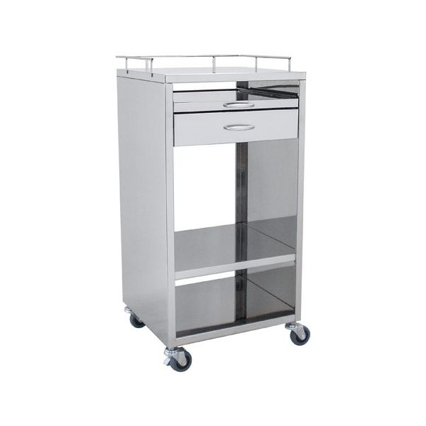 スギモト産業 パソコンカート ステンレス製 W500×D450×H1000mm スライドテーブル付 完成品 OA-104B 1台（直送品）