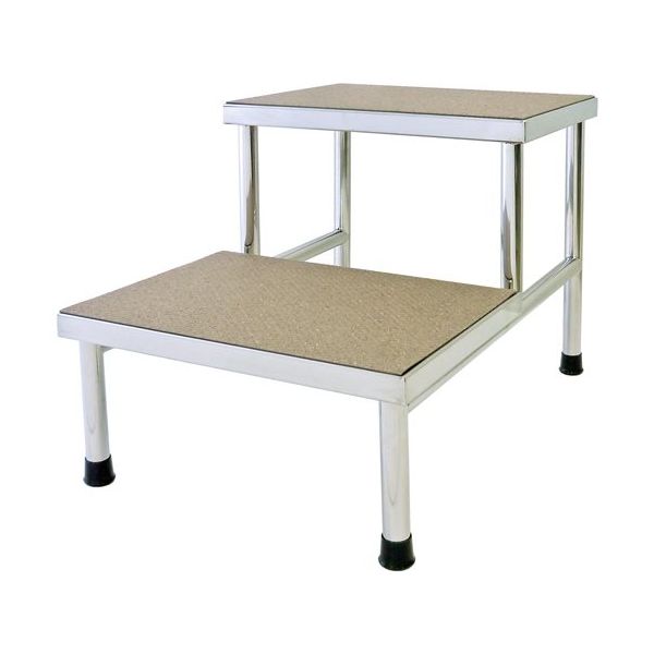 スギモト産業 二段踏台 ステンレス製 W400×D600×H400mm 完成品 OP-22-SUS 1台 67-7083-72（直送品）