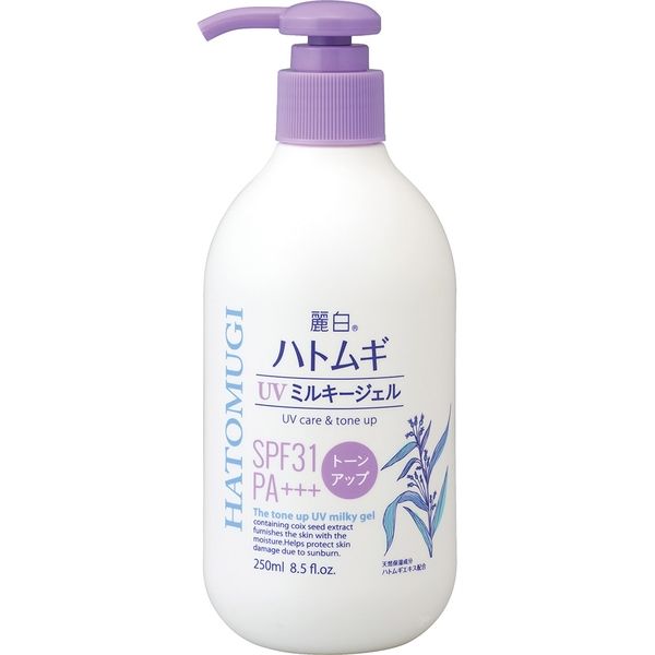 熊野油脂 麗白 ハトムギ トーンアップUVミルキージェル SPF31 PA＋＋＋ ポンプタイプ 4513574036628 1個(250ML)（直送品）