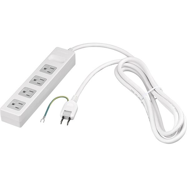 バッファロー 3ピン式電源タップ マグネット&2重構造 4個口/2.5m ホワイト BTWMTJ3425WH 1台（直送品）