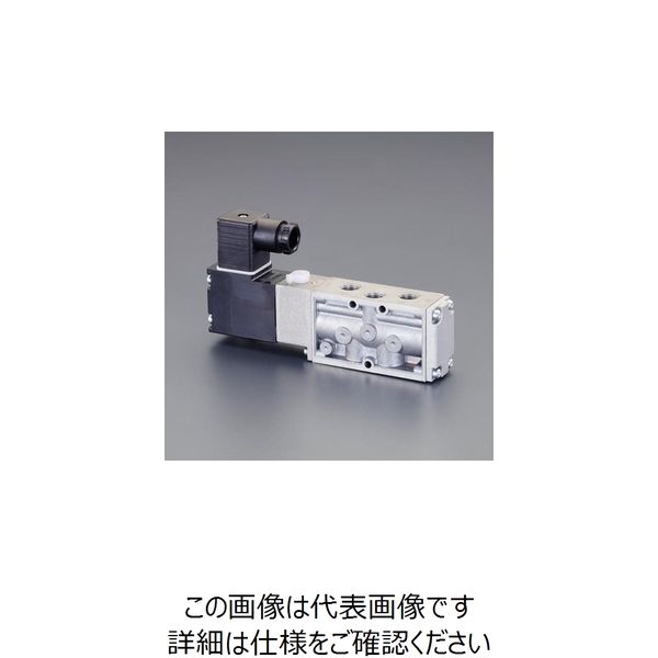 エスコ AC200V・Rc1/8” 5方向電磁弁(流量2.0C) EA153HL-12 1個（直送品）