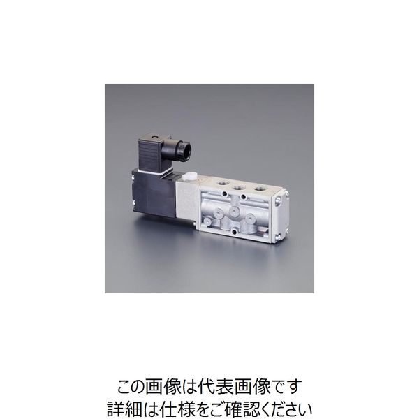 エスコ AC100V・Rc3/8” 5方向電磁弁(流量5.8C) EA153HL-19 1個（直送品）