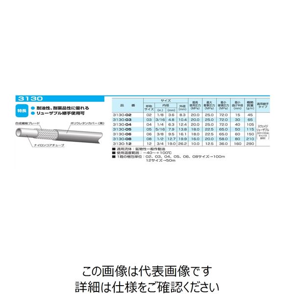 ニッタ（NITTA） ホース 100m 3130-02-100 1巻（直送品）