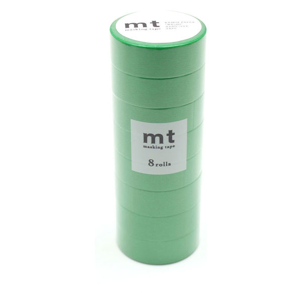 mt マスキングテープ 8P(同色８巻セット） グリーン　幅15mm×7m MT08P182R 1個 カモ井加工紙（直送品）