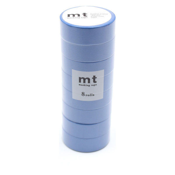 カモ井加工紙 mt マスキングテープ 8P(同色８巻セット） ブルー 　幅15mm×7m MT08P183R 1個
