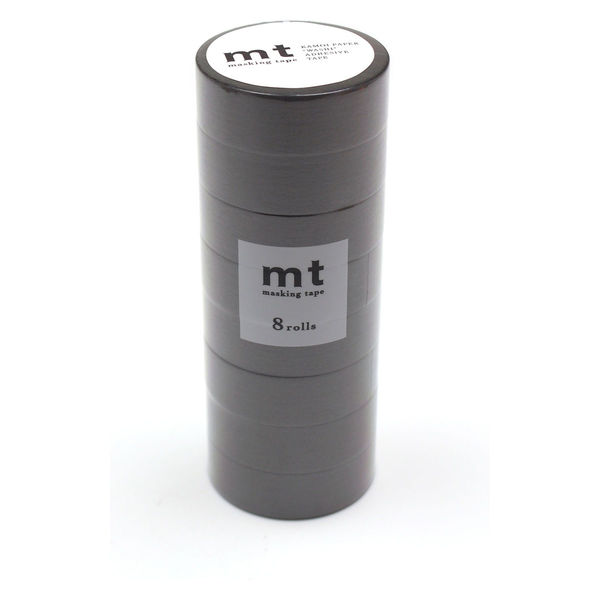 mt マスキングテープ 8P(同色８巻セット） マットグレー　幅15mm×7m MT08P405R 1個 カモ井加工紙（直送品）