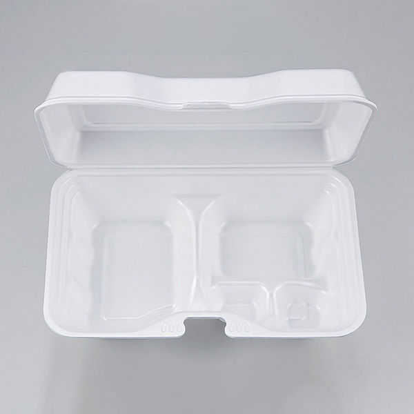 【ケース販売】シーピー化成 米飯容器 折蓋付き VK-612-3 無地 004410643 1ケース(50枚×4袋 合計200枚)（直送品）