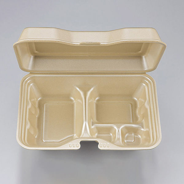 【ケース販売】米飯容器 折蓋付き VK-612-3 キャメル 004410644 1ケース(50枚入×4袋 合計200枚)（直送品）