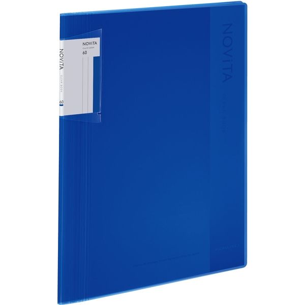 コクヨ クリヤーブック〈ノビータ〉（固定式）  A4タテ 60ポケット 青　ブルー  ラ-NV60B 1冊