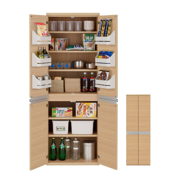 【軒先渡し】フナモコ キッチンストッカー 幅605×奥行445×高さ1800mm エリーゼアッシュ SSA-607 1台（直送品）