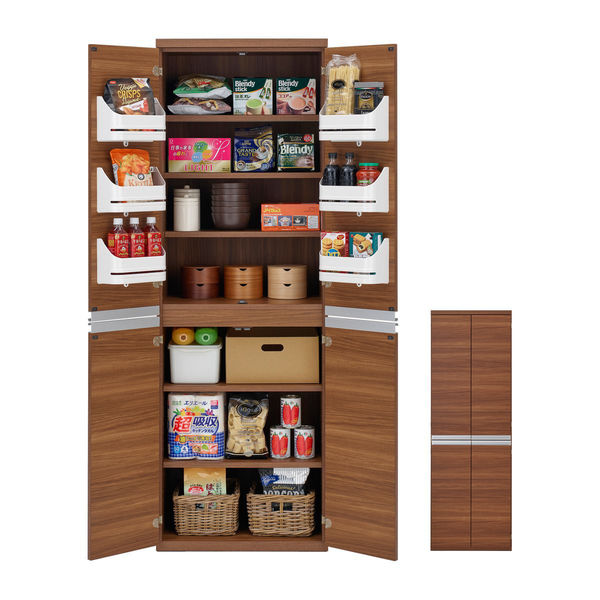 【軒先渡し】フナモコ キッチンストッカー 幅605×奥行445×高さ1800mm リアルウォールナット SSD-607 1台（直送品）