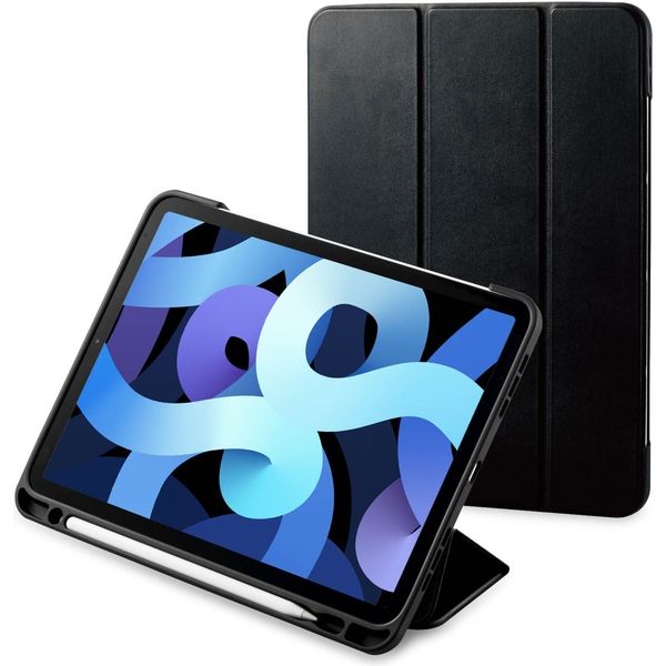 iPadケース iPad Air10.9インチ レザー 手帳型 スリープ対応 ブラック TBWA20WVSABK エレコム 1個（直送品）