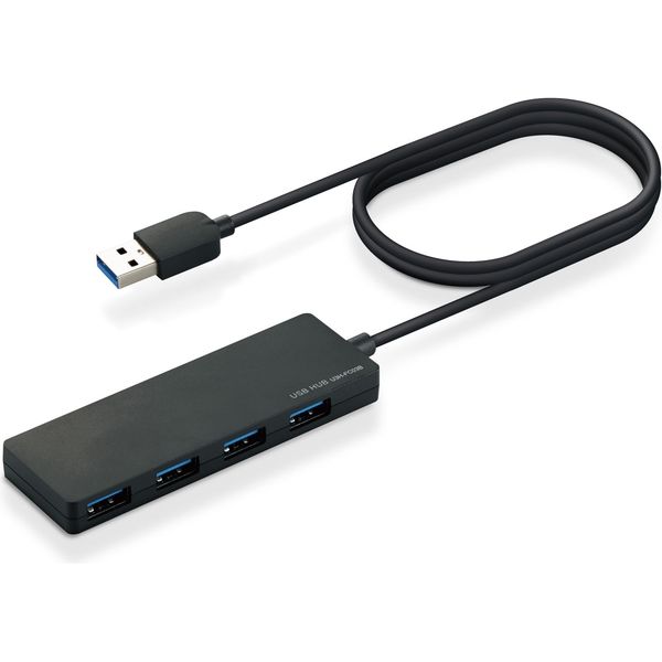 エレコム USBハブ 4ポート 個別スイッチ付き USB3.0 Aポート×4 スイッチ付き ケーブル長1.0m ブラック┃U3H-S418BBK EC