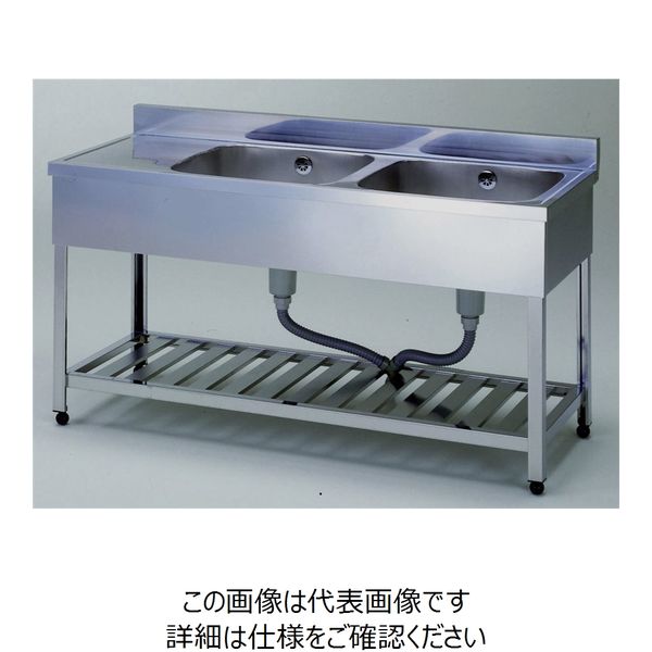 東製作所 2槽水切シンク(右水槽) HPM2ー1200R 1個（直送品