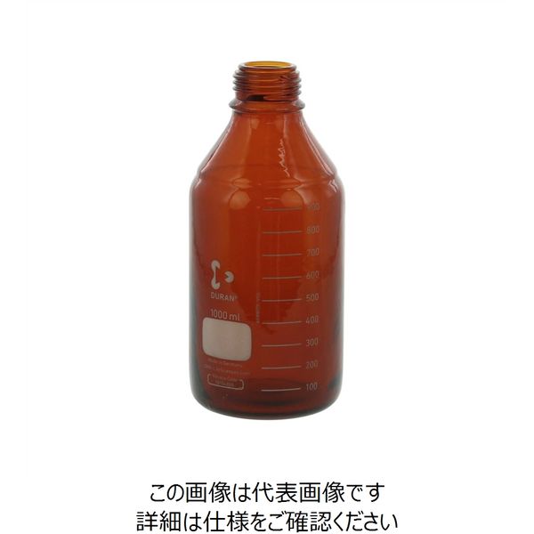 柴田科学 ねじ口びん セーフティコート 茶褐色 びんのみ 1L 017290