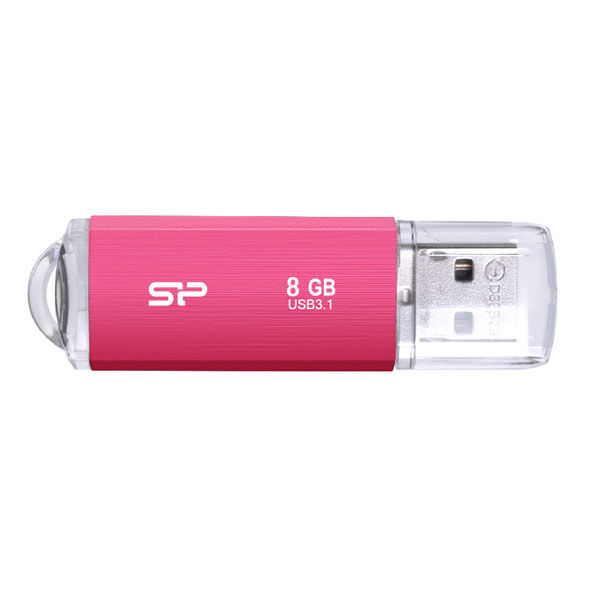 シリコンパワー キャップ式USB3.1メモリー　8GB　ピンク×5本 SPAS008GU3B02PX5 1セット（5本）（直送品）