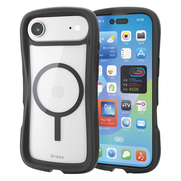 iPhone Air ケース ハイブリッド MAGKEEP Grippy ブラック PM-A25BGRPFMBK エレコム 1個（直送品）