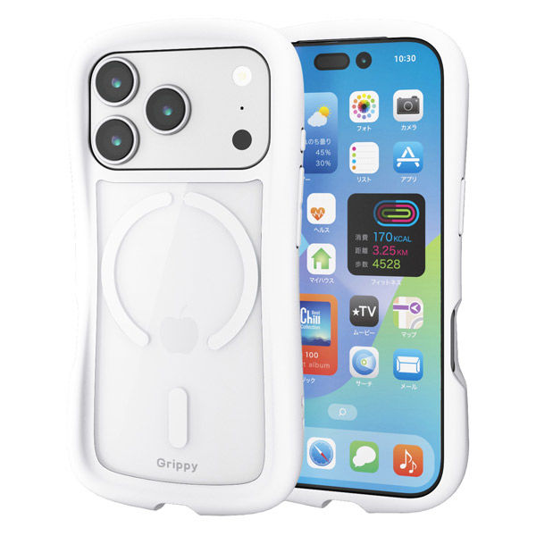 iPhone17 Pro ケース ハイブリッド MAGKEEP Grippy ホワイト PM-A25CGRPFMWH エレコム 1個（直送品）