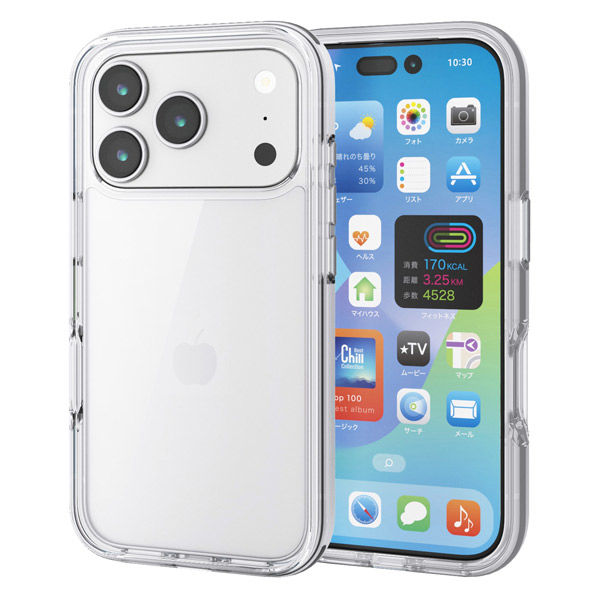 iPhone17 Pro ケース ハイブリッド 衝撃吸収 軽量 AirShock クリア PM-A25CHVAIR2CR エレコム 1個（直送品）