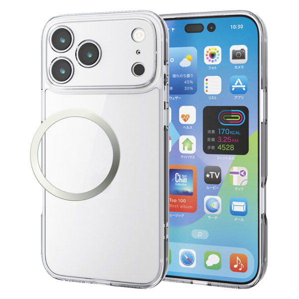 iPhone17 Pro Max ケース ハイブリッド 背面ガラス 極限保護 クリア PM-A25DHVCGKCR エレコム 1個（直送品）