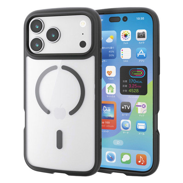iPhone17 Pro Max ケース ハイブリッド 軽量 薄型 MAGKEEP PM-A25DTSLFCMBK エレコム 1個（直送品）