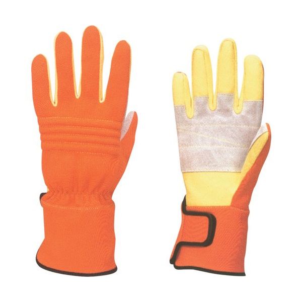 東和コーポレーション トワロン 耐切創手袋 ケブラーKCー30 消防用セラミックレザー手袋 オレンジ L KC30-OL 1双（直送品）